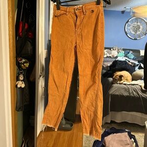 Free People Corduroy Orange Ankle Jeans